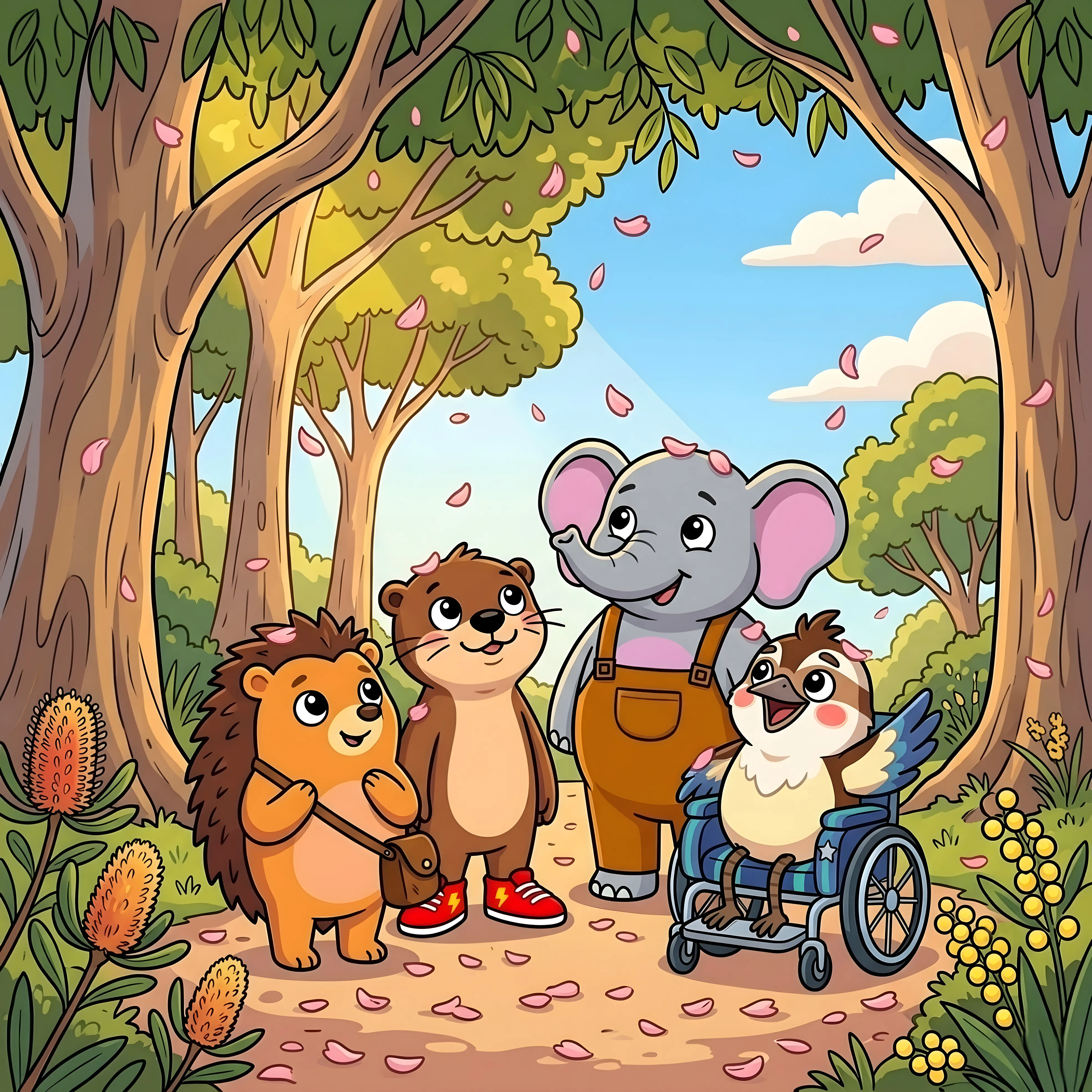 The gang together in Sunny Acres