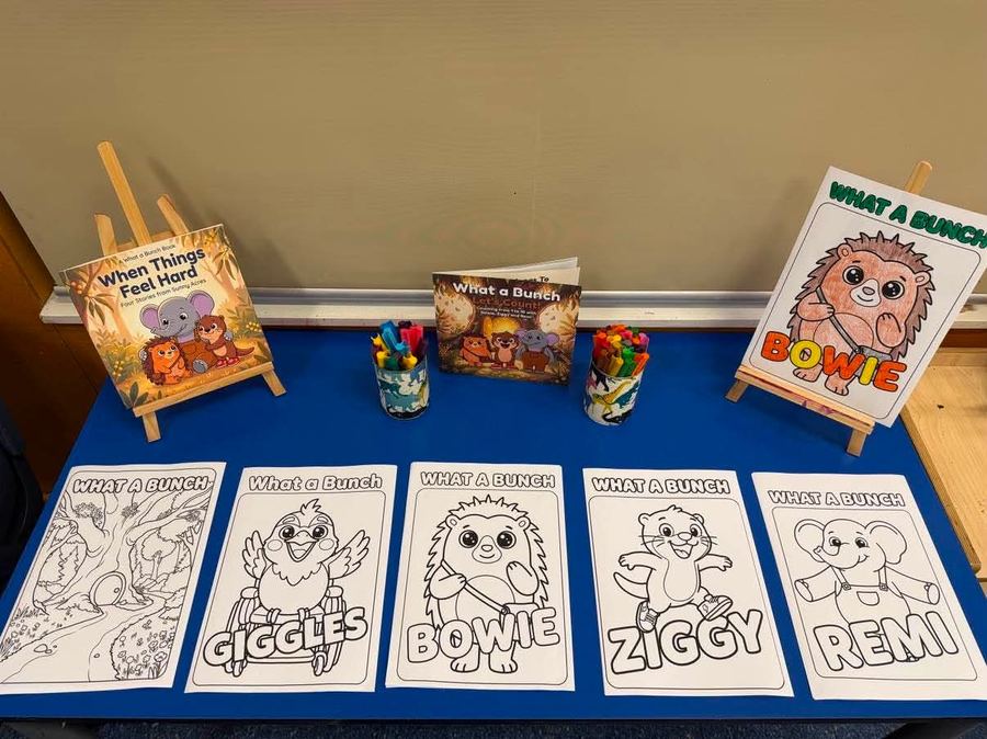 What a Bunch colouring pages classroom display